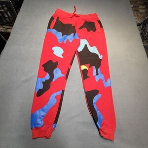 Evolution In Design Joggers Mens L? Red Camo Sweats Drawstring Y2K